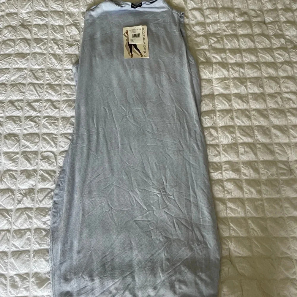 Naked wardrobe blue mini dress